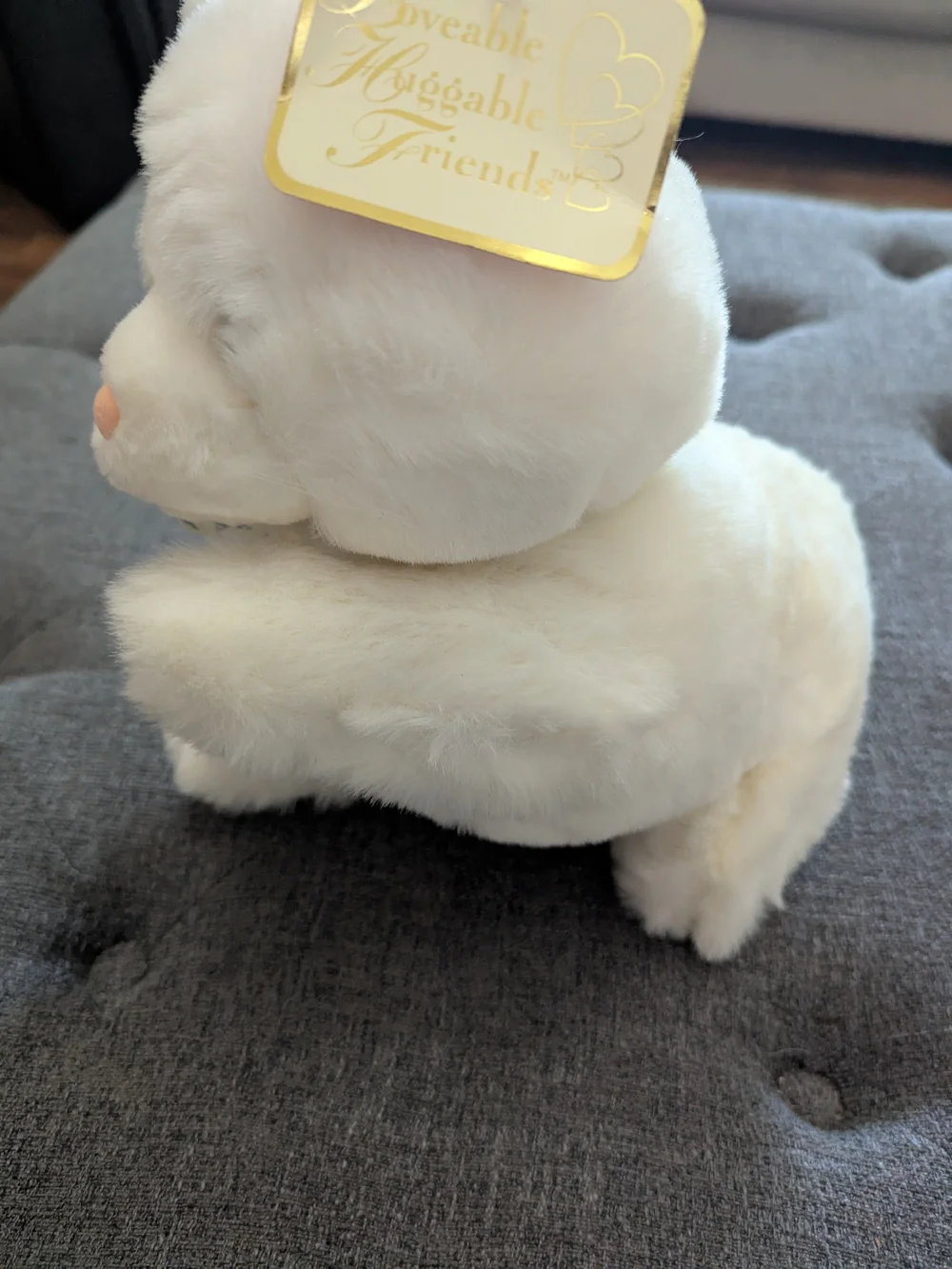 Vintage 1992 Cream Plush Cat Toy